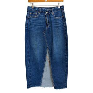 American Eagle 90s High Rise Maxi Denim Split Front Skirt 6 Boho Americana